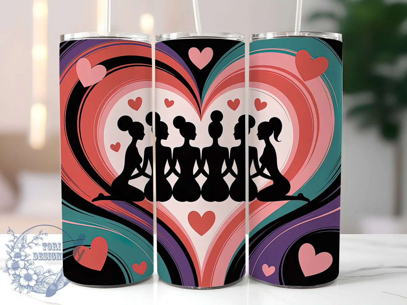 Elegant Afro Silhouette Tumbler, Silhouette Art, Cultural Design, Elegant Style, Tumbler Wrap, Sublimation Design, 20oz Tumbler