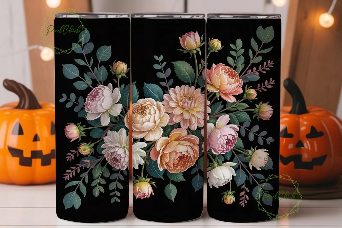 Elegant Floral 20oz Tumbler Wrap - Image 2