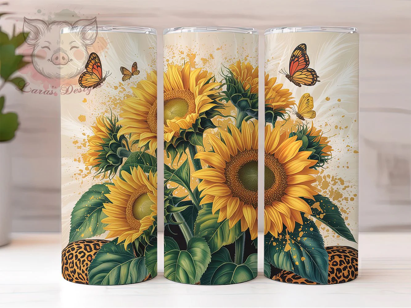 Elegant Sunflower Butterfly Tumbler, Floral Tumbler Design, Elegant Sunflower Wrap, Whimsical Butterfly Wrap, Rustic Floral Wrap, Sublimation Design, Trendy Gift Idea