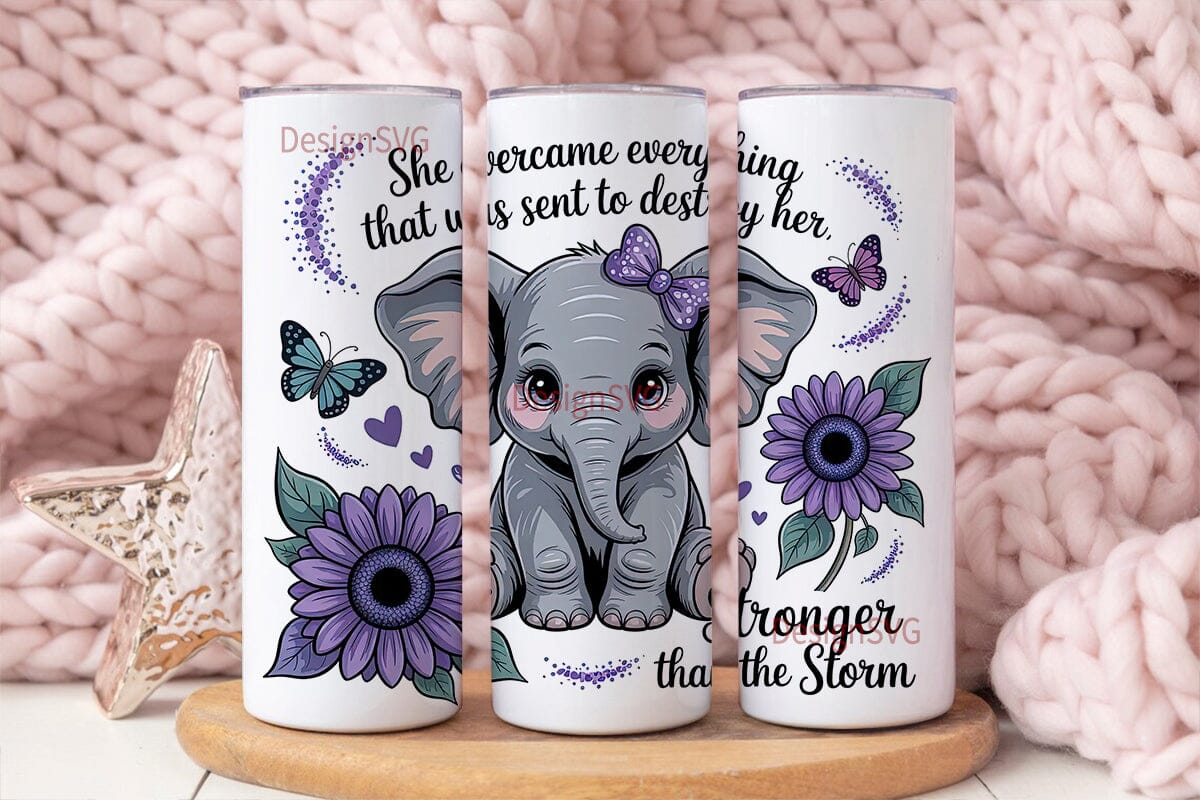 Elephant Sunflower Butterfly Tumbler