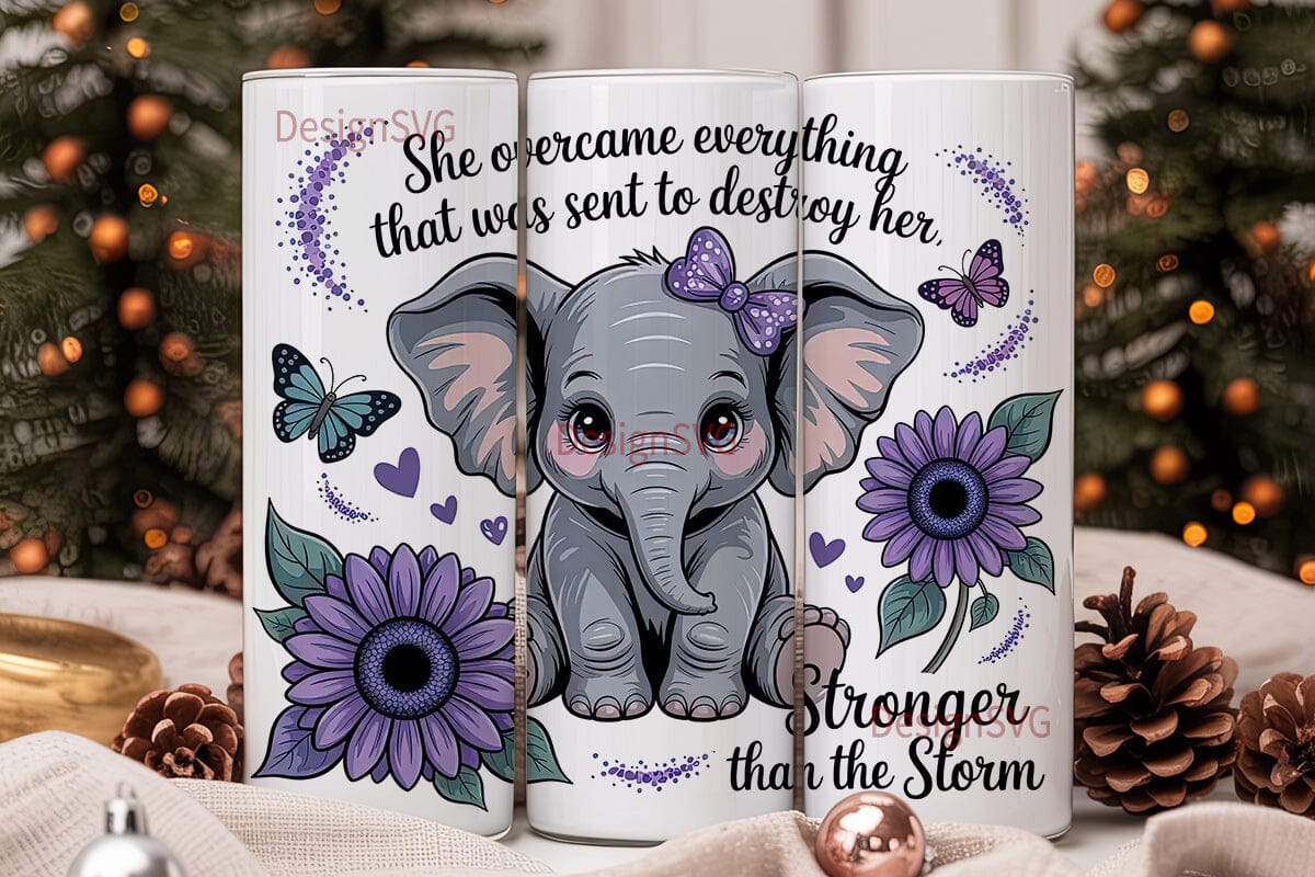 Elephant Sunflower Butterfly Tumbler - Image 2