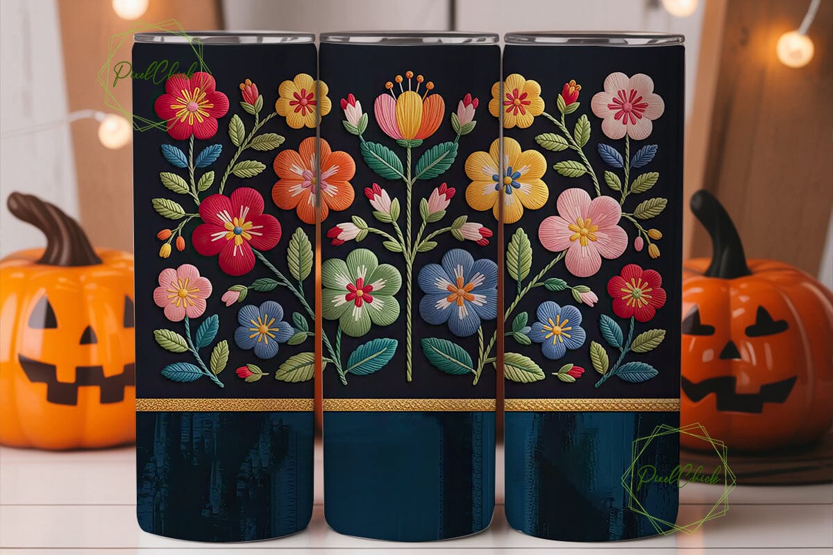 Embroidered Floral Tumbler Wrap - Image 2