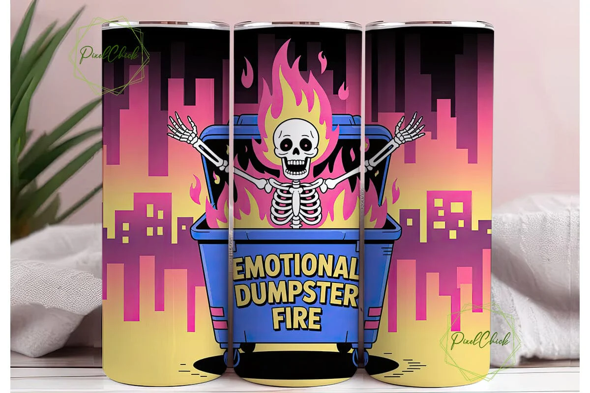 Emotional Dumpster Fire 20oz Tumbler - Image 3