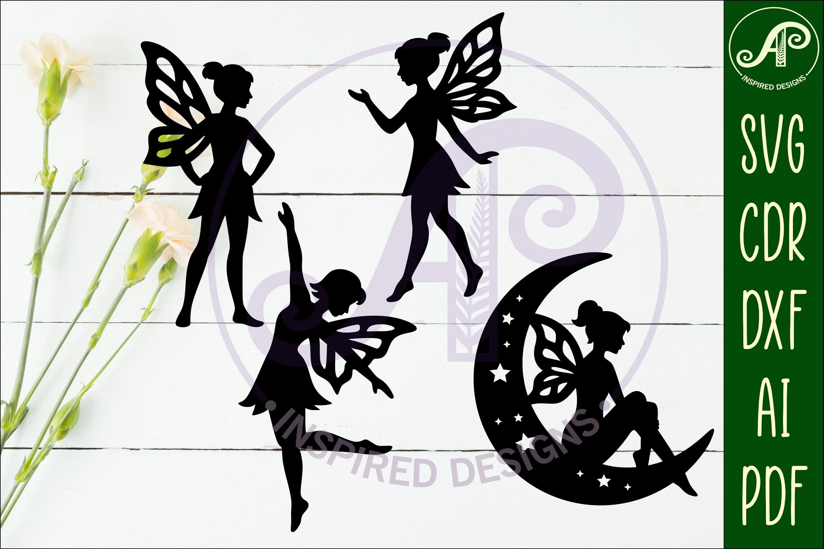 Fairies silhouettes laser cut outs 2 - Image 2