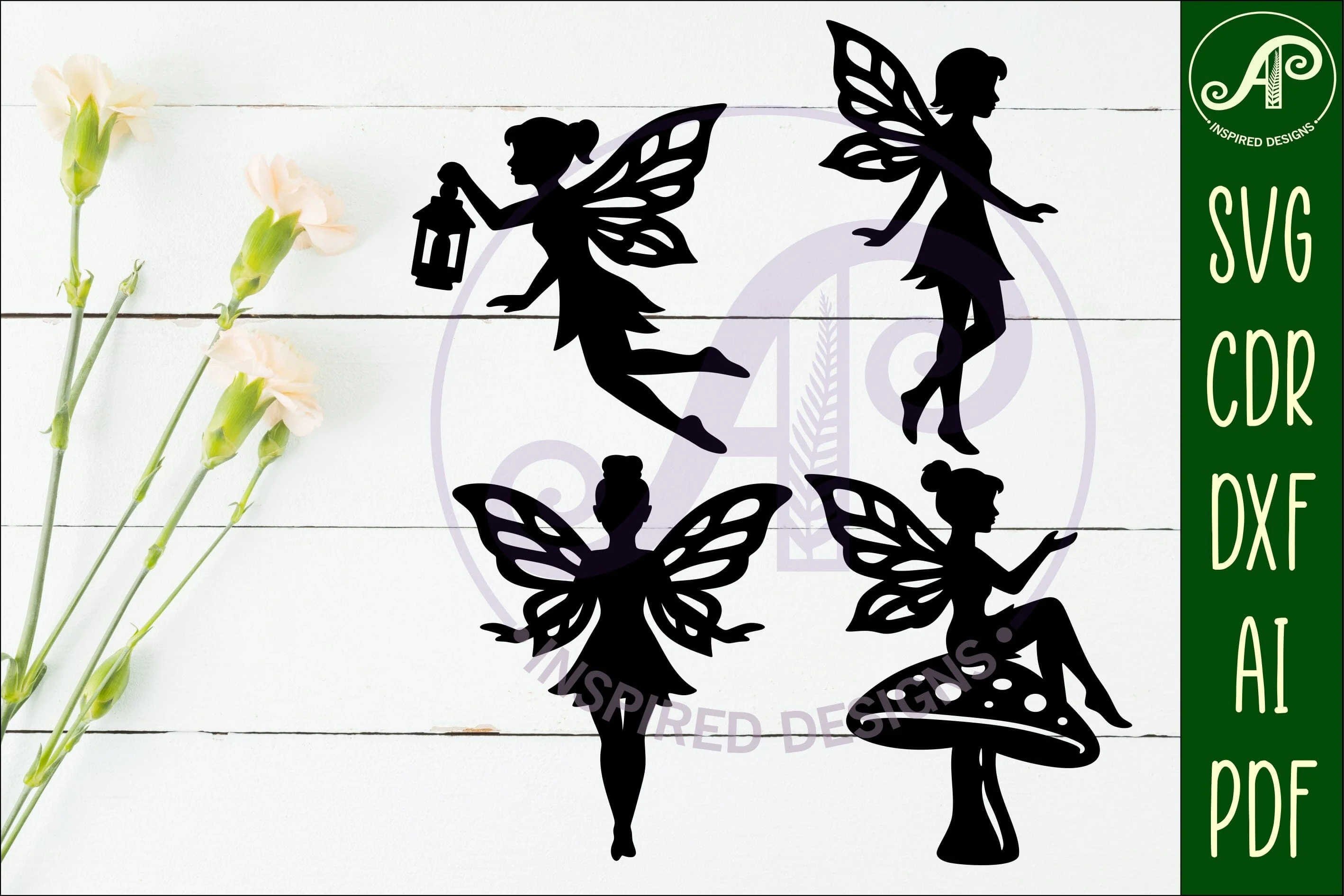 Fairies silhouettes laser cut outs 3 - Image 2