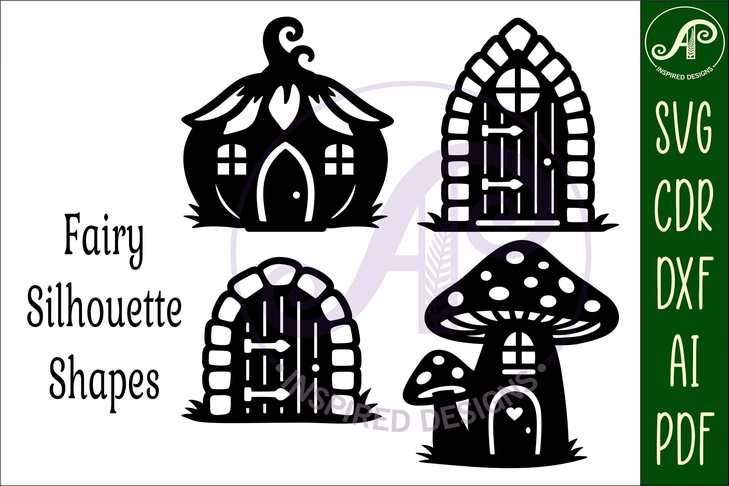 Fairy house and Doors silhouettes laser cut outs - Image 4