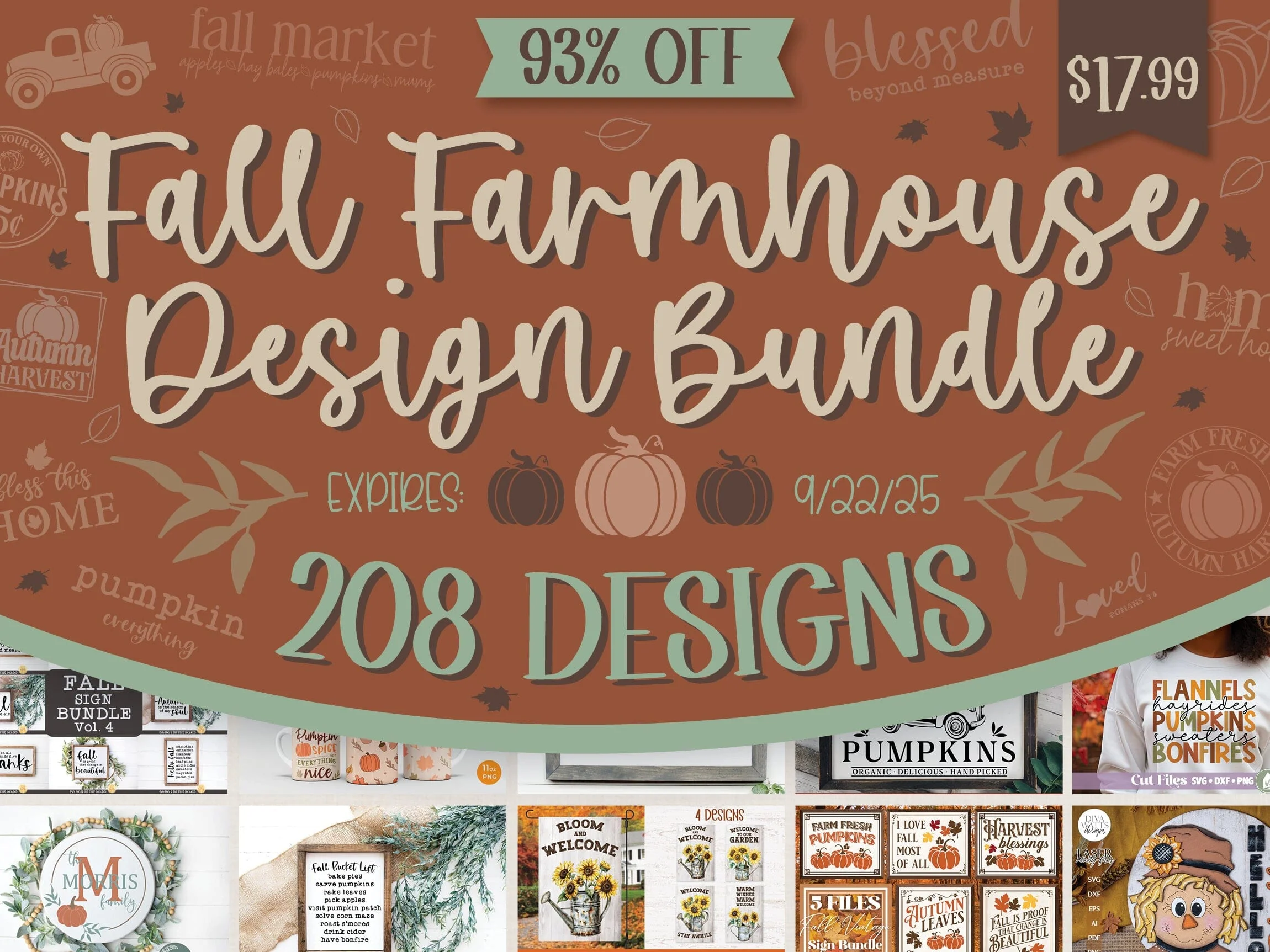 Fall Farmhouse Design Bundle | 93% Off [Reg. $240]