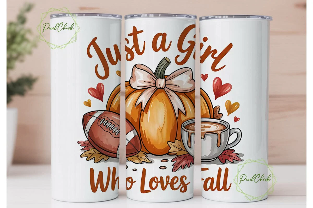 Fall Girl Pumpkin Spice Tumbler Wrap - Image 2