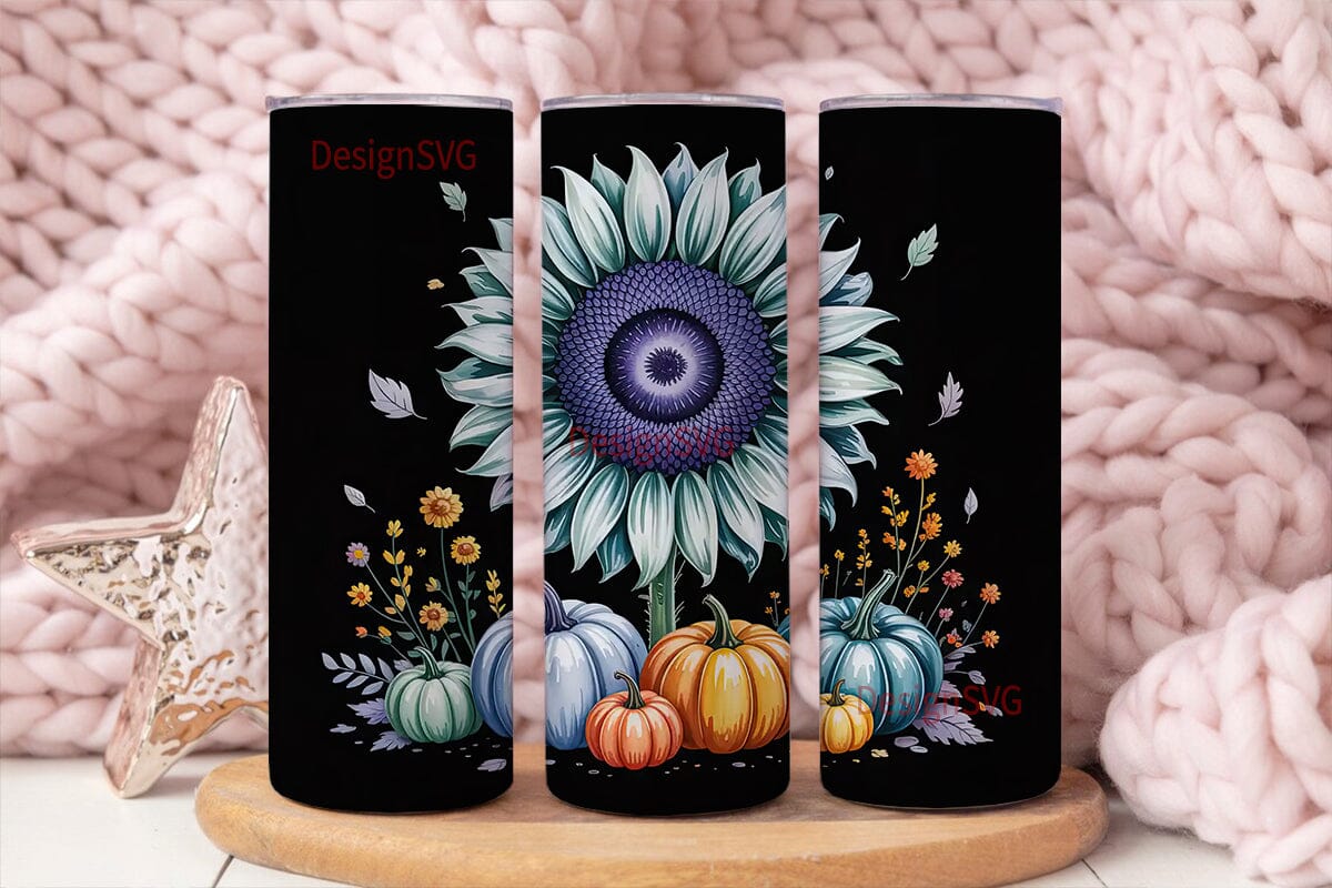 Fall Sunflower Pumpkin 20oz Tumbler Wrap