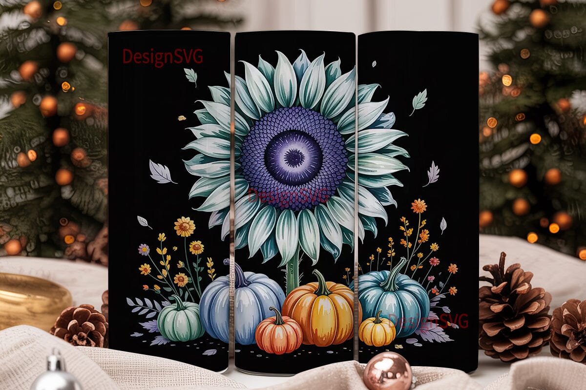 Fall Sunflower Pumpkin 20oz Tumbler Wrap - Image 2