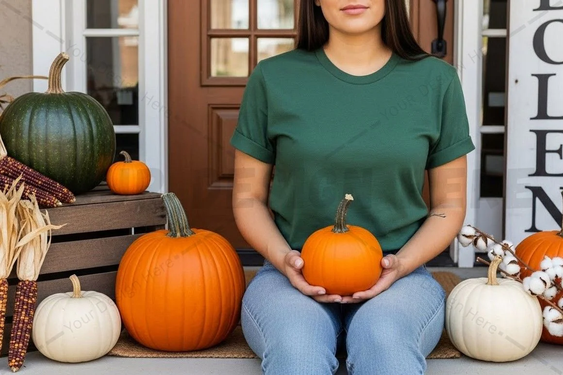 Fall themed t-shirt mockup design