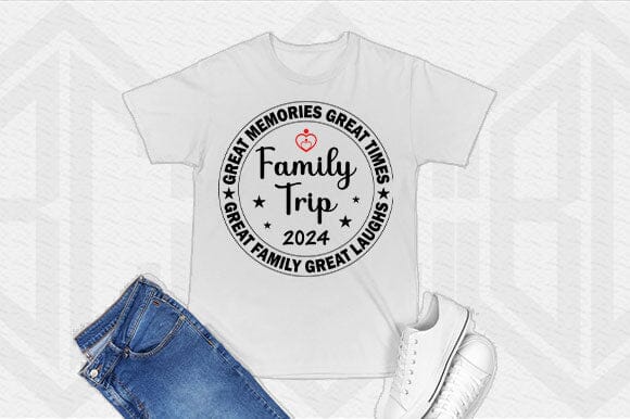 Family Trip 2024 SVG Vacation Quote Badge Great Memories Cut File - Image 3
