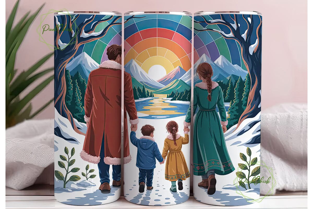 Family Winter Walk 20oz Tumbler Wrap - Image 3