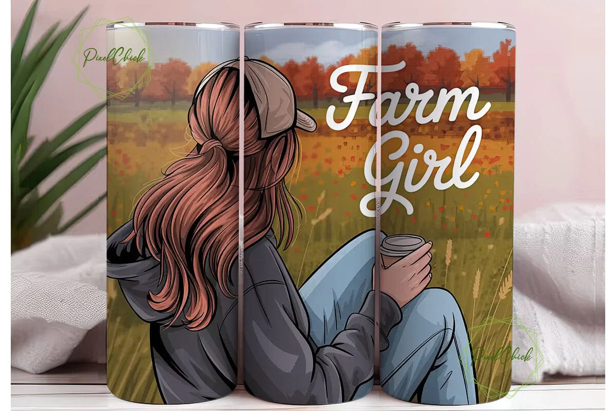 Farm Girl Autumn 20oz Tumbler Wrap - Image 3