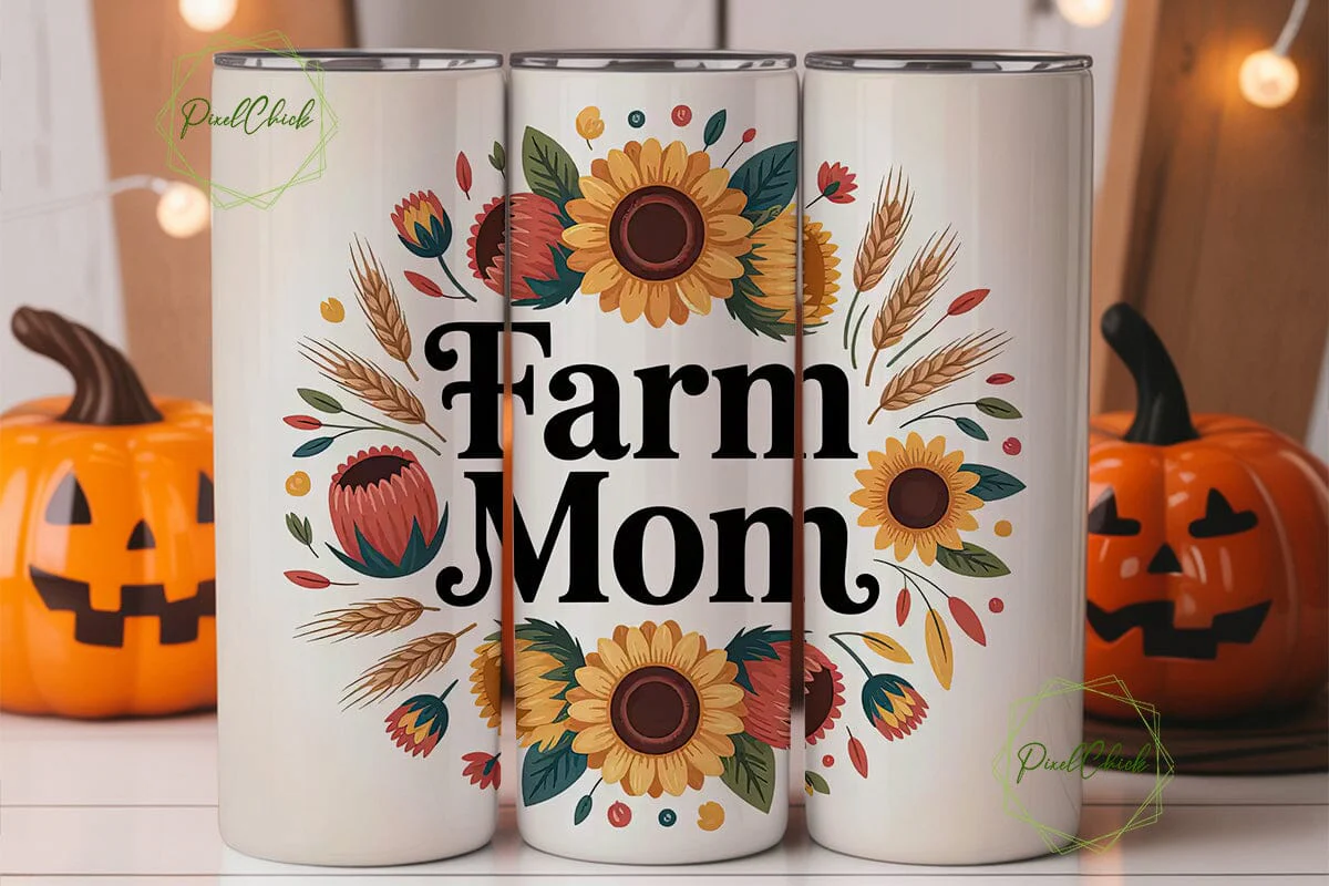 Farm Mom 20oz Tumbler Wrap - Image 2
