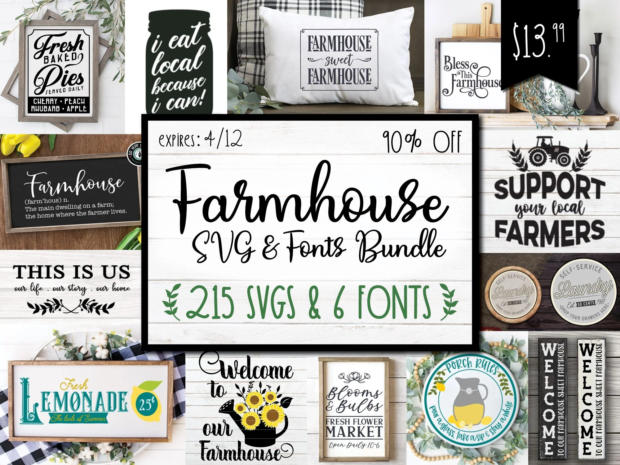Farmhouse SVG & Font Bundle