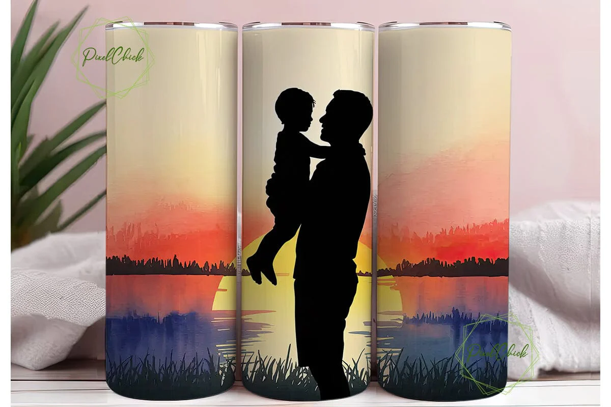 Father's Day Sunset 20oz Tumbler Wrap - Image 3