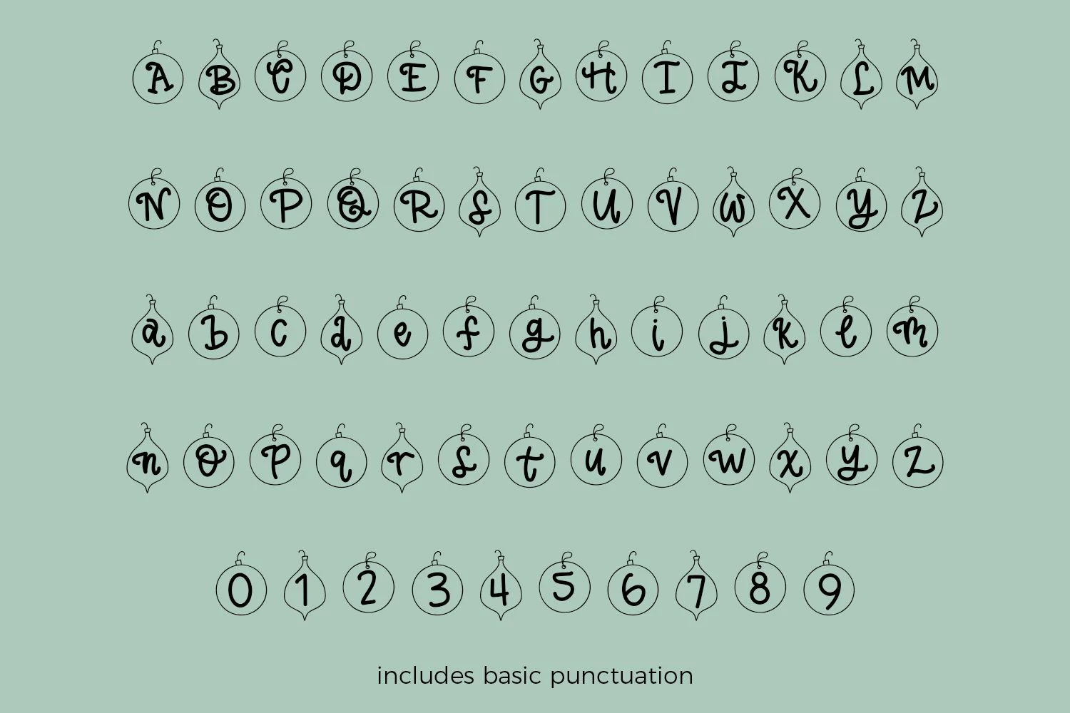 Festive AF Christmas Ornament Font - Image 2