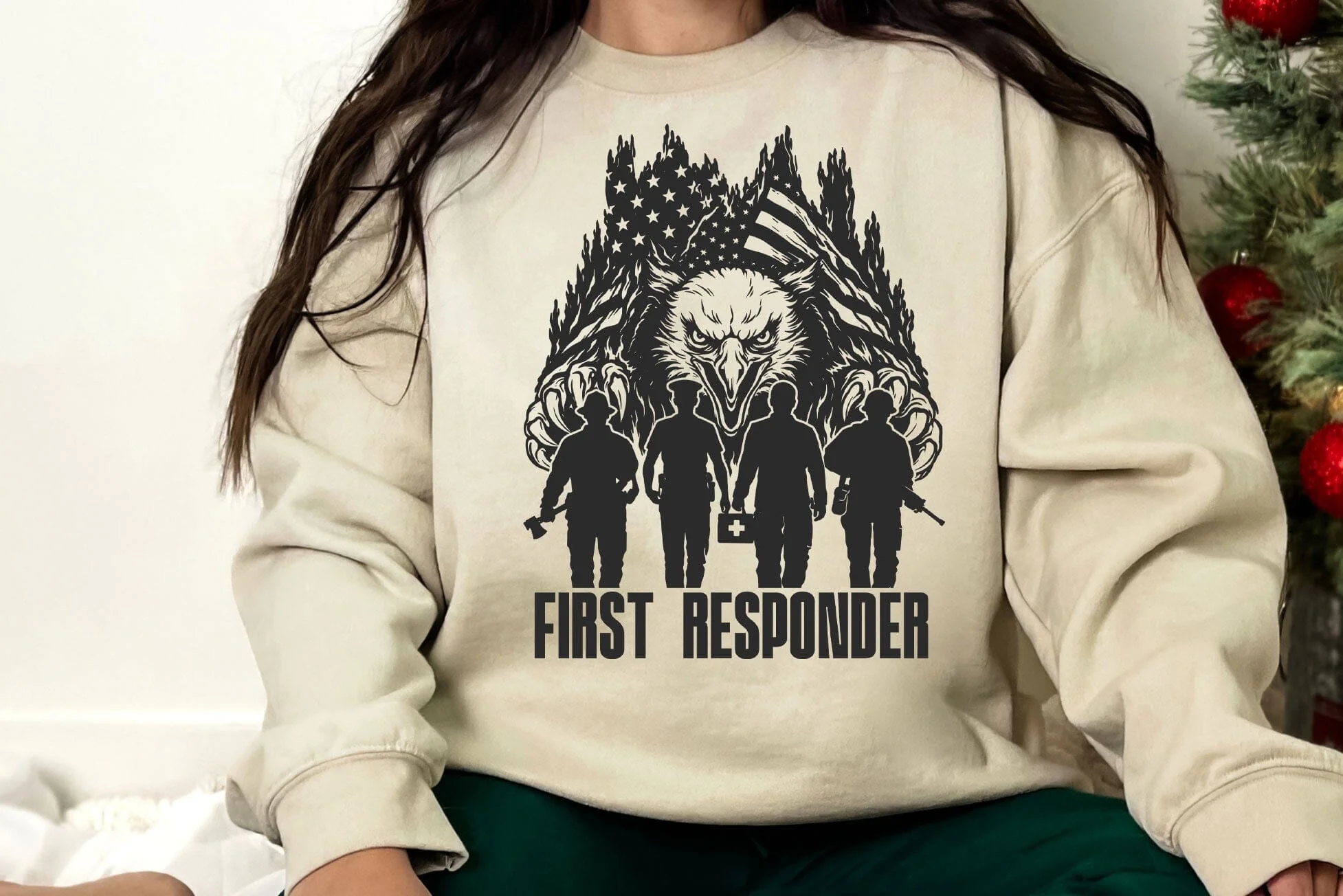 First Responder svg,US Eagle svg, Dispatcher Clipart svg, Emergency Rescue Svg, 911 Shirt, EMT Svg, Patriotic Shirt - Image 3