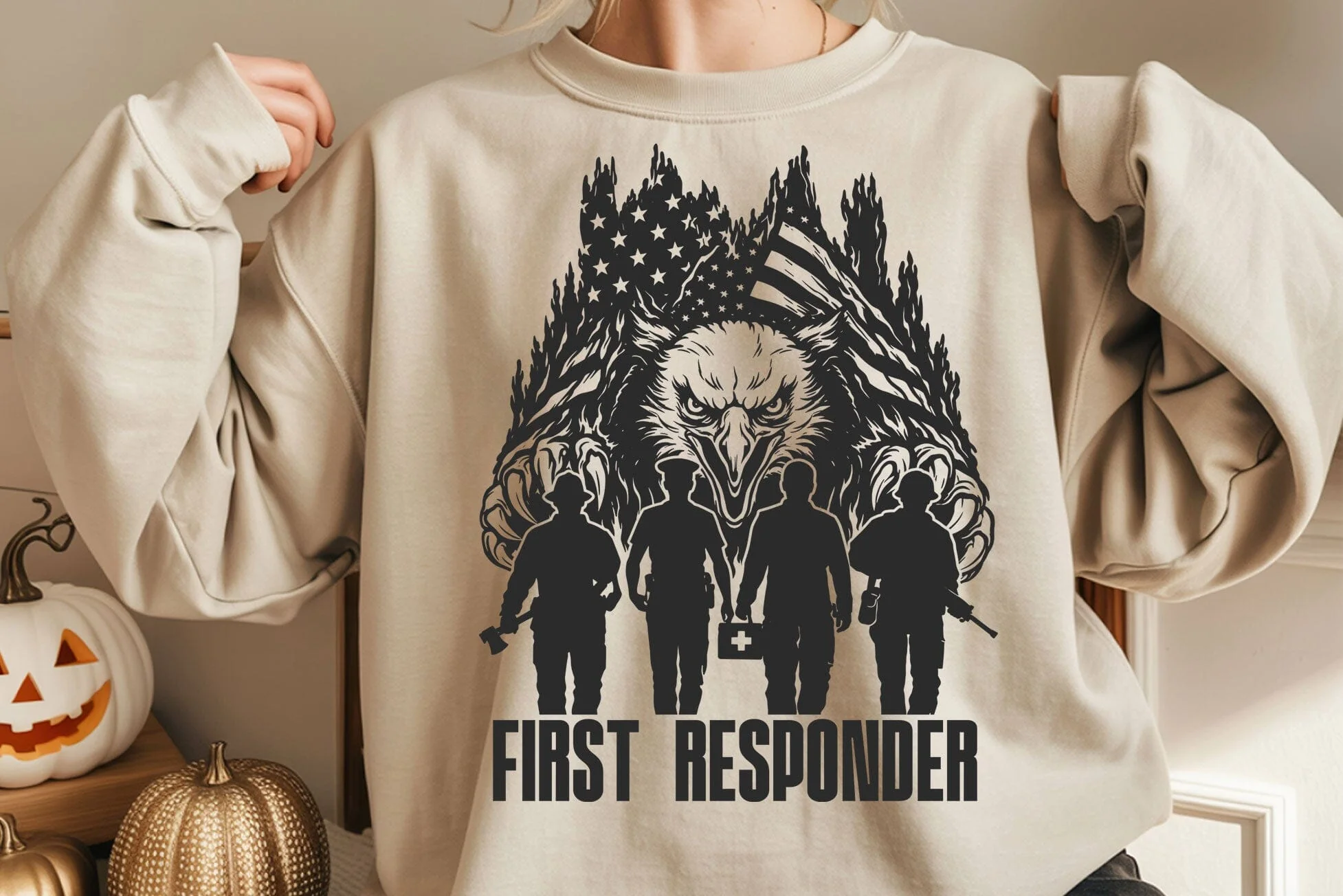 First Responder svg,US Eagle svg, Dispatcher Clipart svg, Emergency Rescue Svg, 911 Shirt, EMT Svg, Patriotic Shirt - Image 4