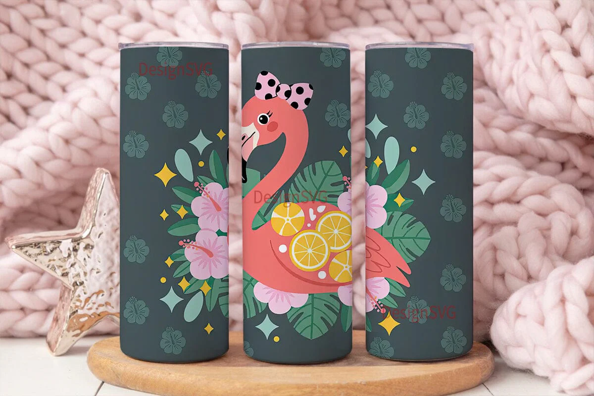 Flamingo Floral 20oz Tumbler Wrap
