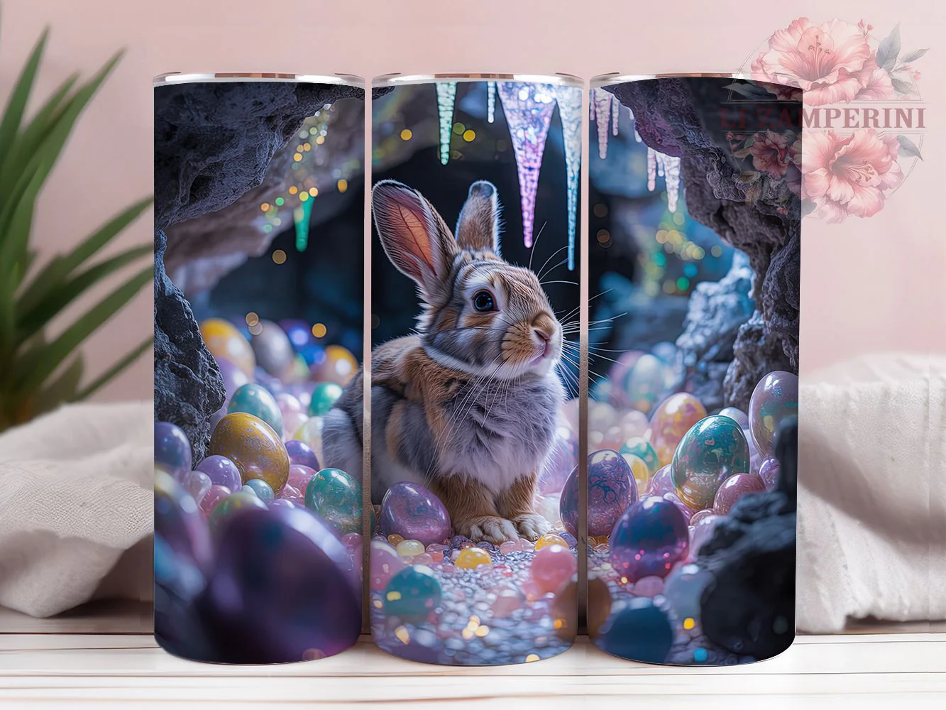 Floral Bunny Egg Hunt Tumbler, Floral Easter Tumbler, Spring Bunny Wrap, Colorful Egg Hunt Wrap, Stylish 20oz Wrap, Sublimation Design, Trendy Gift Idea