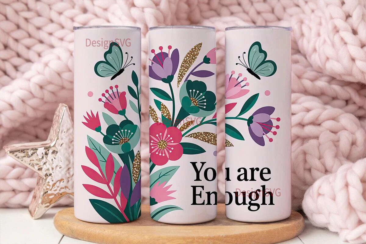 Floral Butterfly Inspirational 20oz
