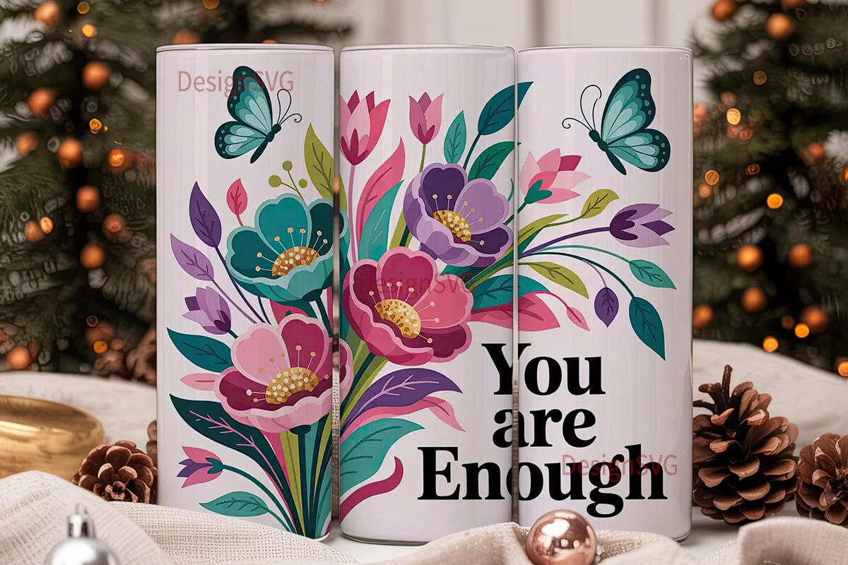Floral Butterfly Inspirational 20oz - Image 2