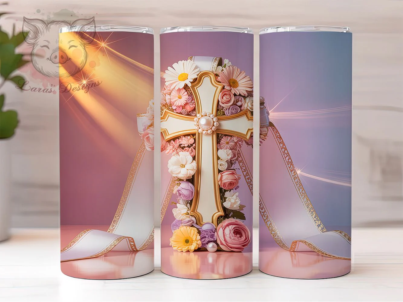 Floral Coquette Faith Cross Tumbler, Coquette Christian Tumbler, Stylish 20oz Wrap, Sublimation Design, Trendy Gift Idea, Faith Cross Wrap, Inspirational Floral Tumbler