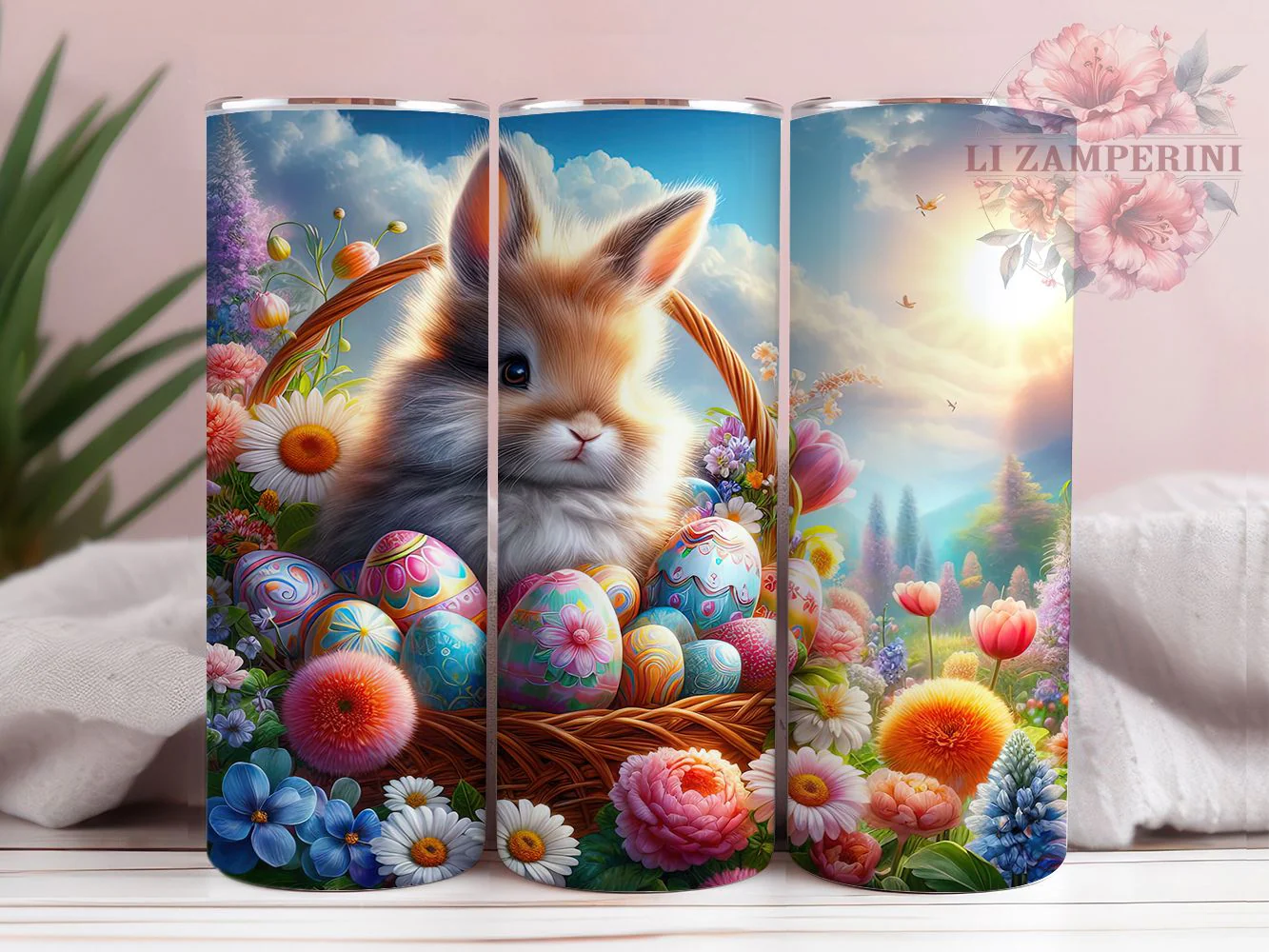 Floral Spring Easter Bunny Tumbler, Spring Bunny Tumbler, Floral Easter Wrap, Cute Bunny Wrap, Stylish 20oz Wrap, Sublimation Design, Trendy Gift Idea