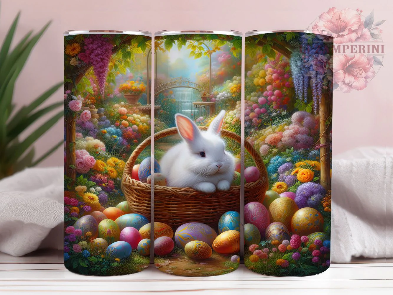 Floral Spring Easter Bunny Tumbler, Spring Bunny Tumbler, Floral Easter Wrap, Cute Bunny Wrap, Stylish 20oz Wrap, Sublimation Design, Trendy Gift Idea