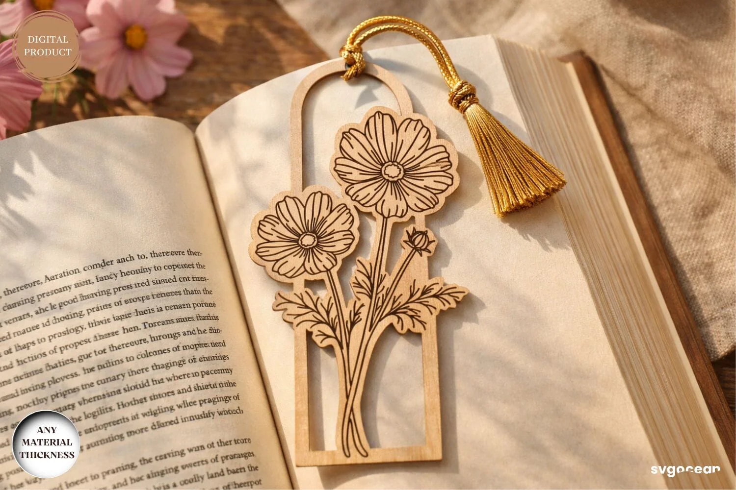 Flowers Bookmark Laser Cut Bundle - Image 4