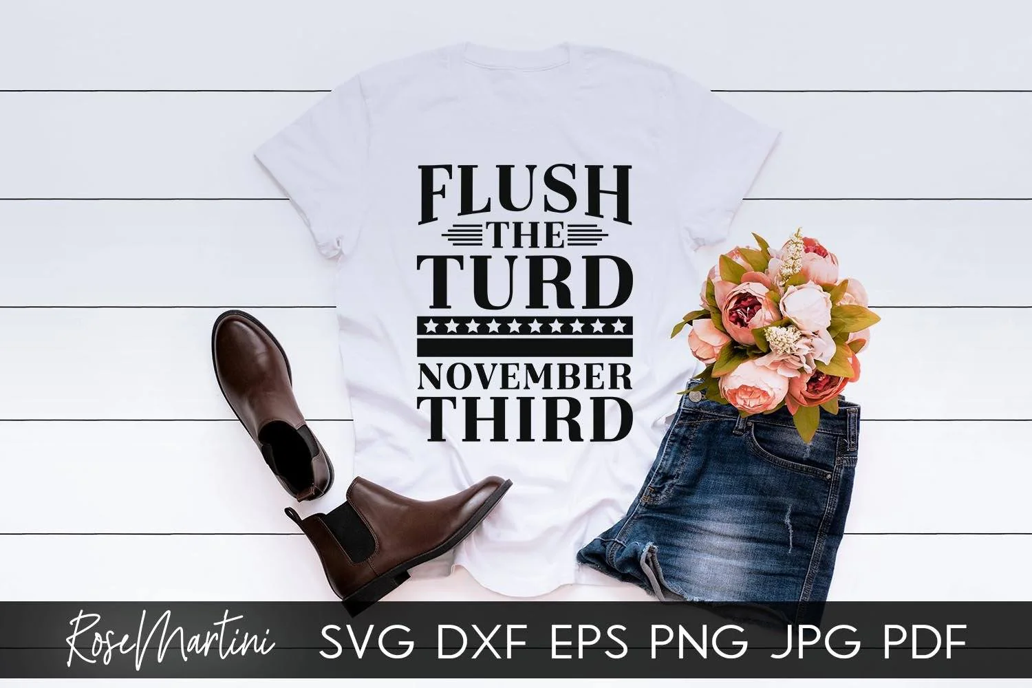 Flush The Turd November 3rd SVG file for cutting machines - Cricut Silhouette, Sublimation Design SVG Elections 2020 cutting file - Image 3
