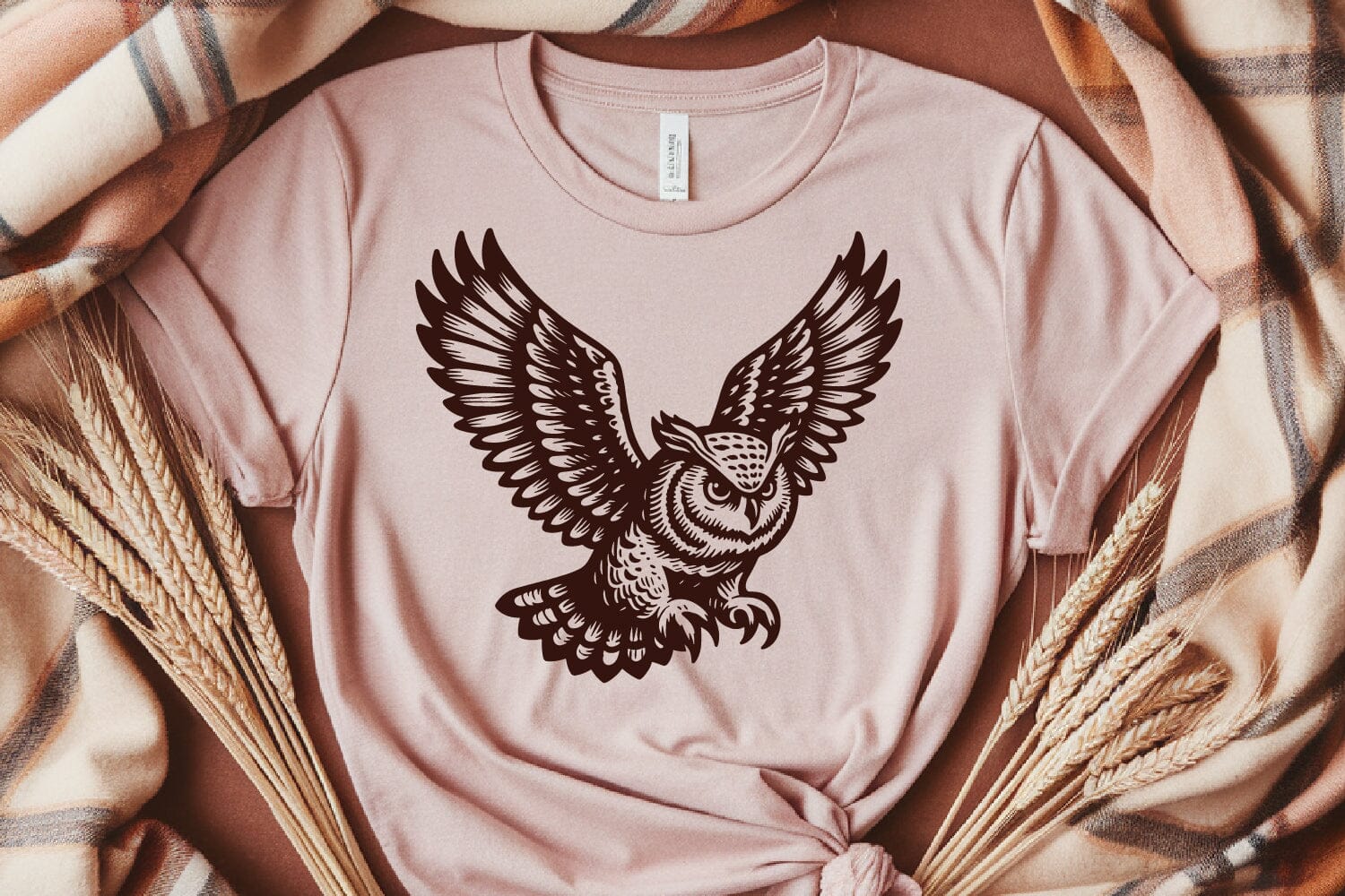 Flying Owl SVG Set 5 Wild Birds Vintage Tattoo Woodland Art - Image 3