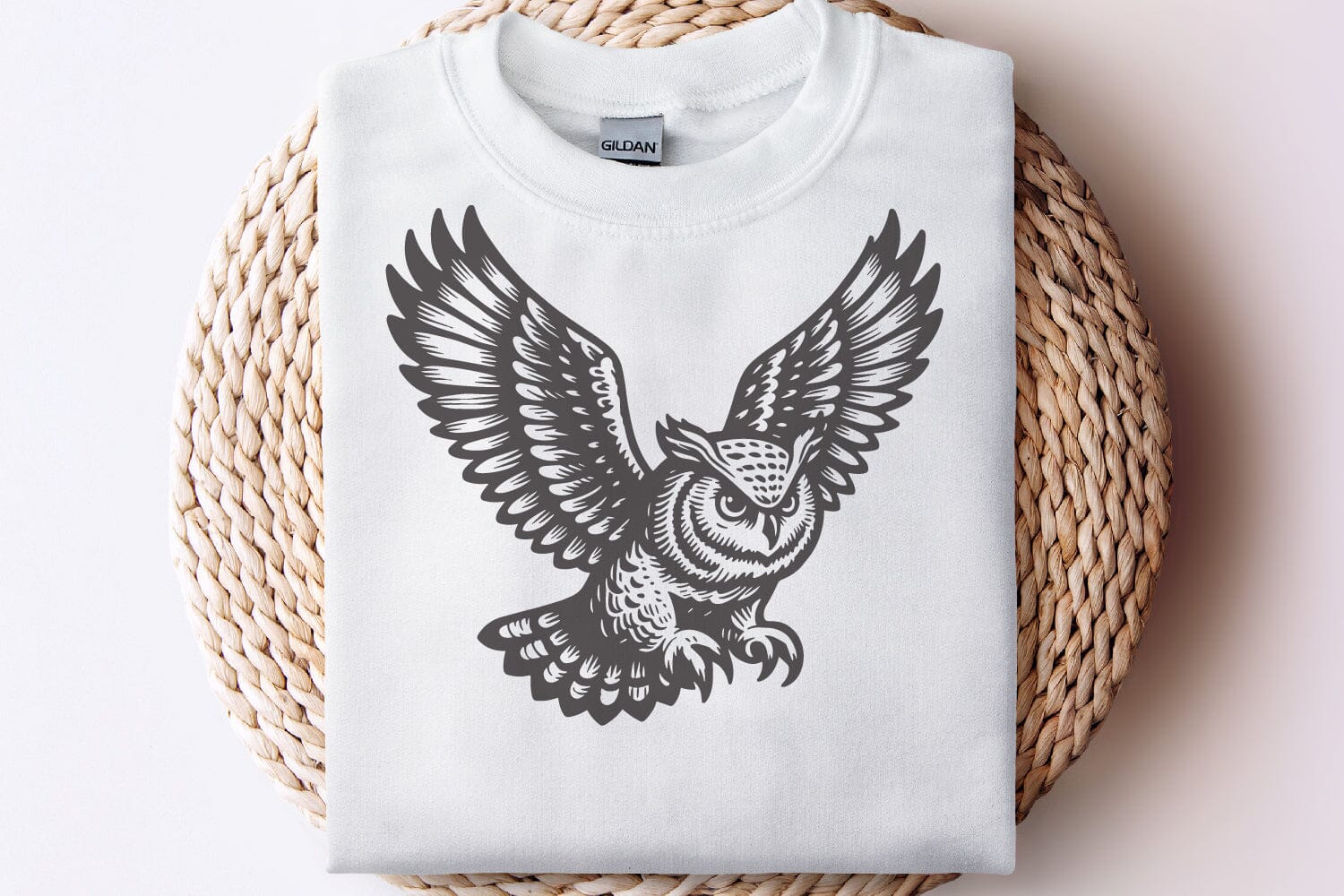 Flying Owl SVG Set 5 Wild Birds Vintage Tattoo Woodland Art - Image 4