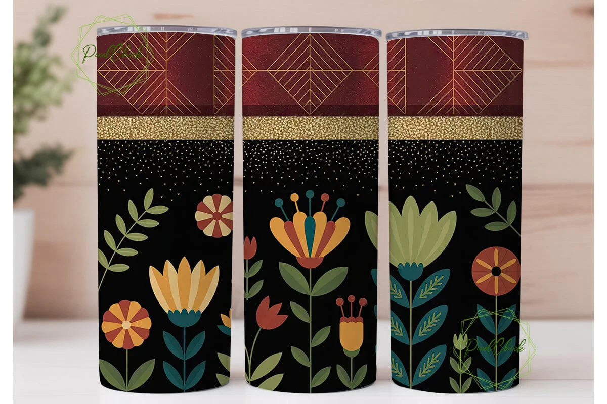 Folk Art Floral 20oz Tumbler Wrap
