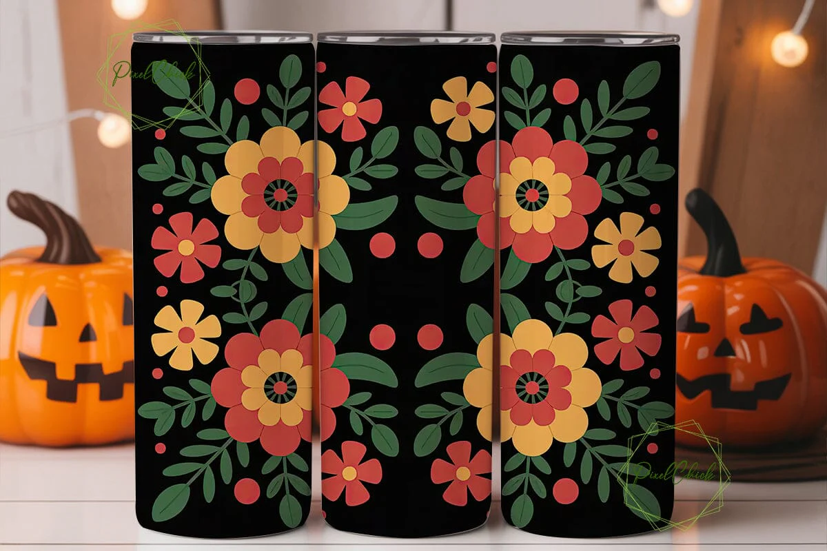 Folk Art Floral 20oz Tumbler Wrap - Image 2