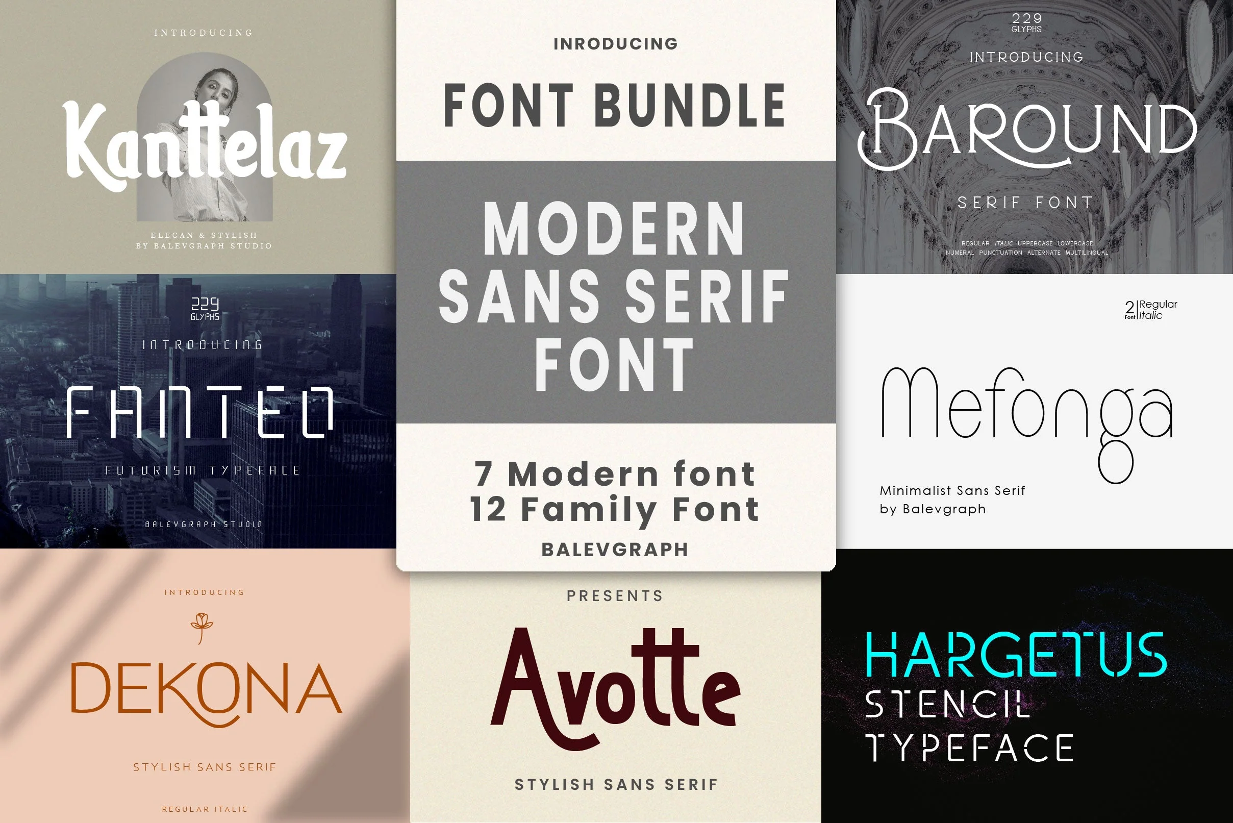Font Bundle - Modern Sans Serif