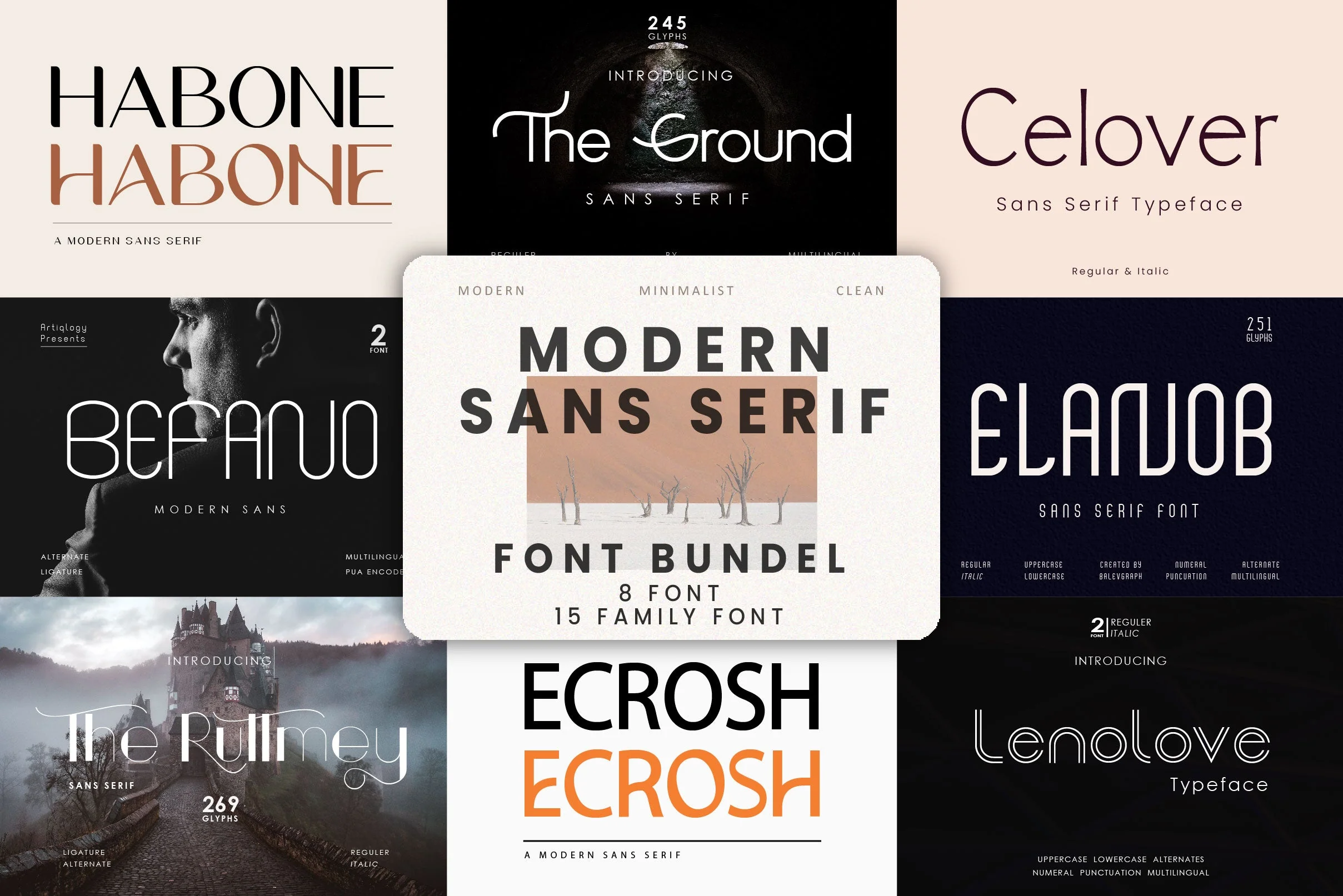 Font Bundle - Modern Sans Serif Vol 2