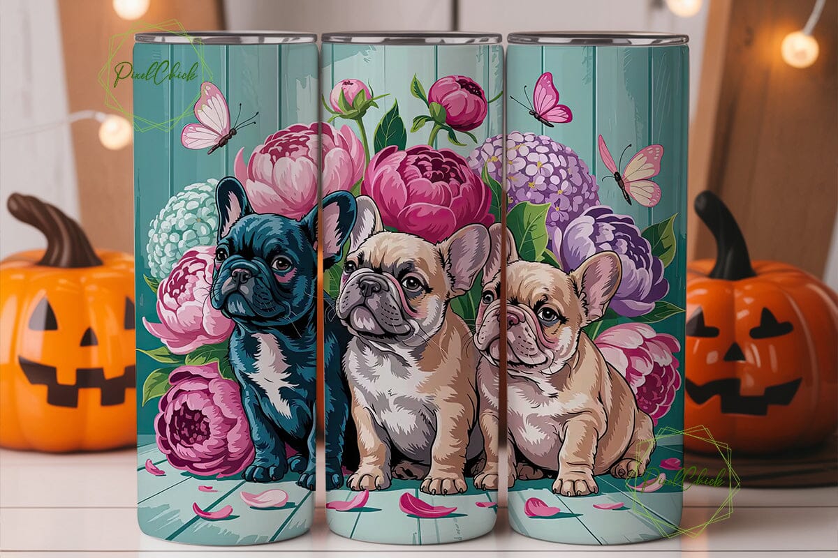 French Bulldog Puppies 20oz Tumbler Wrap - Image 2