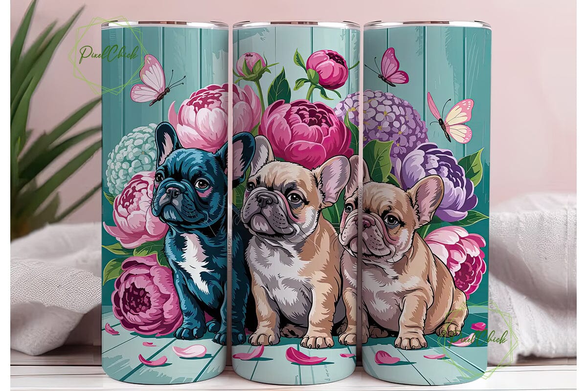 French Bulldog Puppies 20oz Tumbler Wrap - Image 3