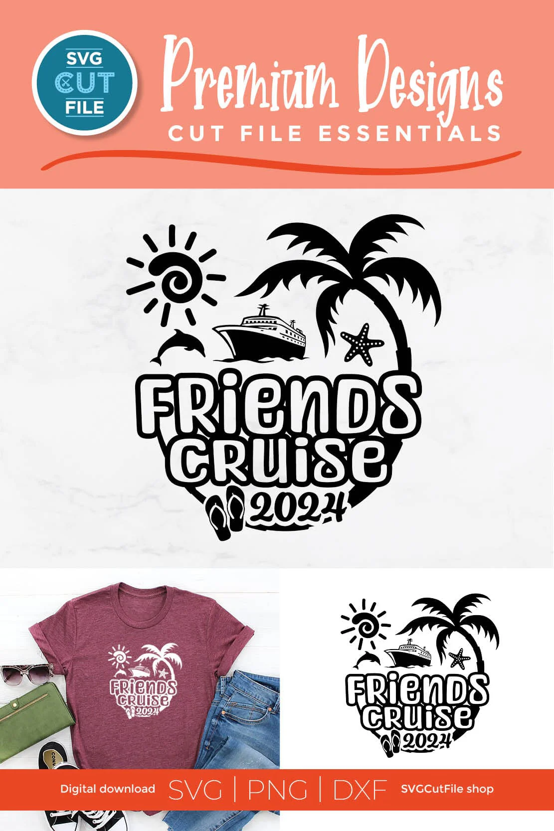Friends Cruise SVG with Cruise ship, palm tree, starfish - 2024 - Image 3