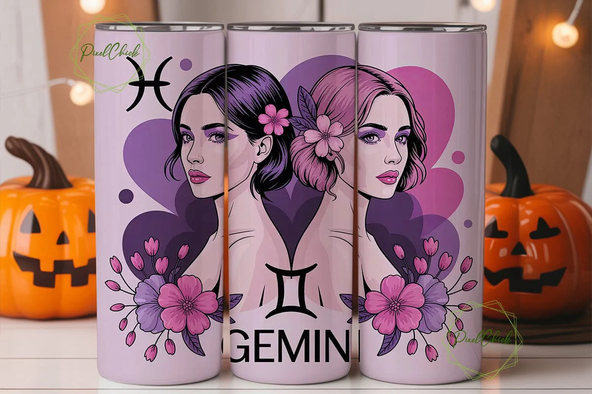 Gemini Zodiac 20oz Tumbler Wrap - Image 2