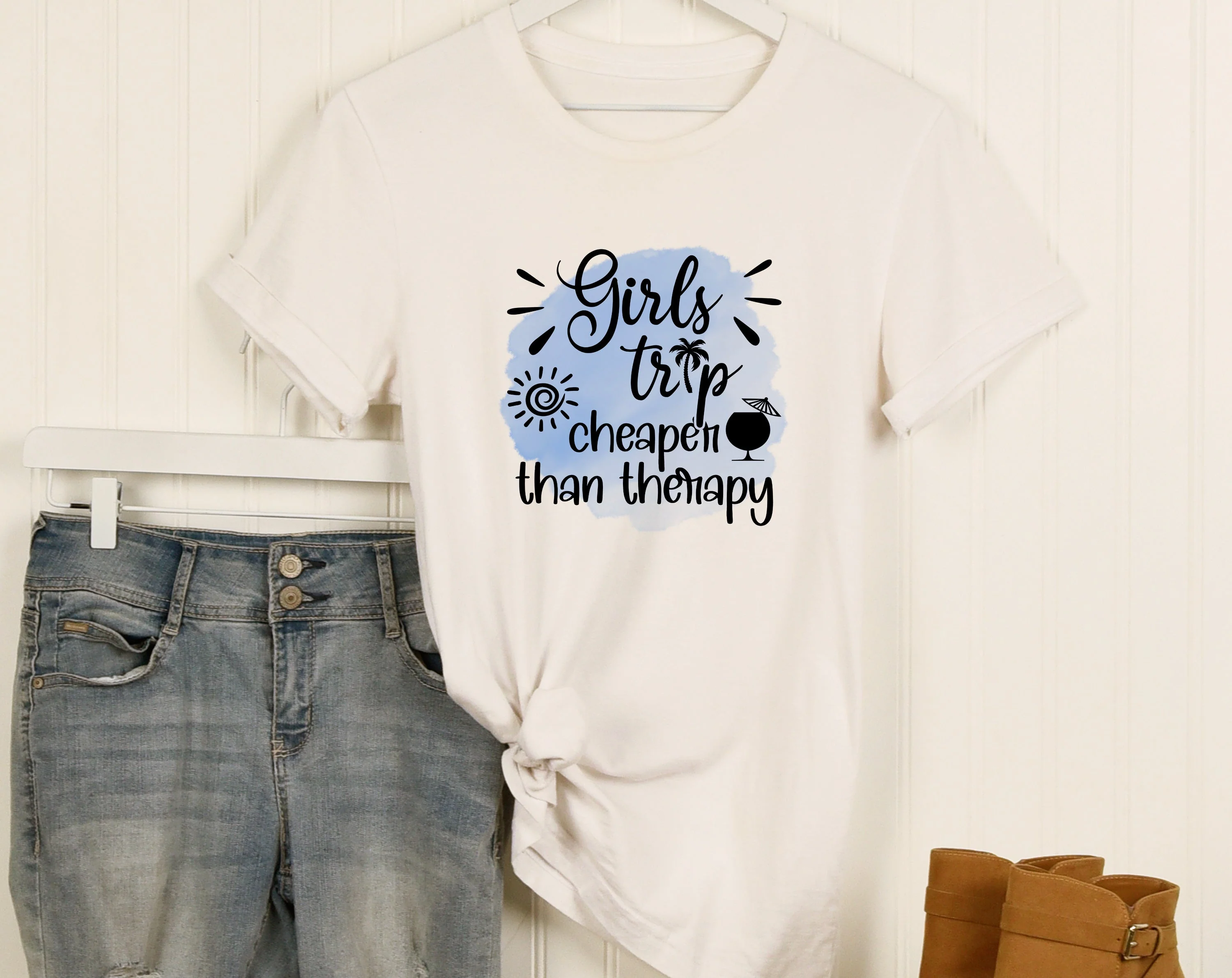 Girls Trip Sublimation Designs Bundle, 6 Girls Trip 2022 PNG Files, Girl's Trip Cheaper Than Therapy PNG, Warning Girls Trip In Progress PNG - Image 6