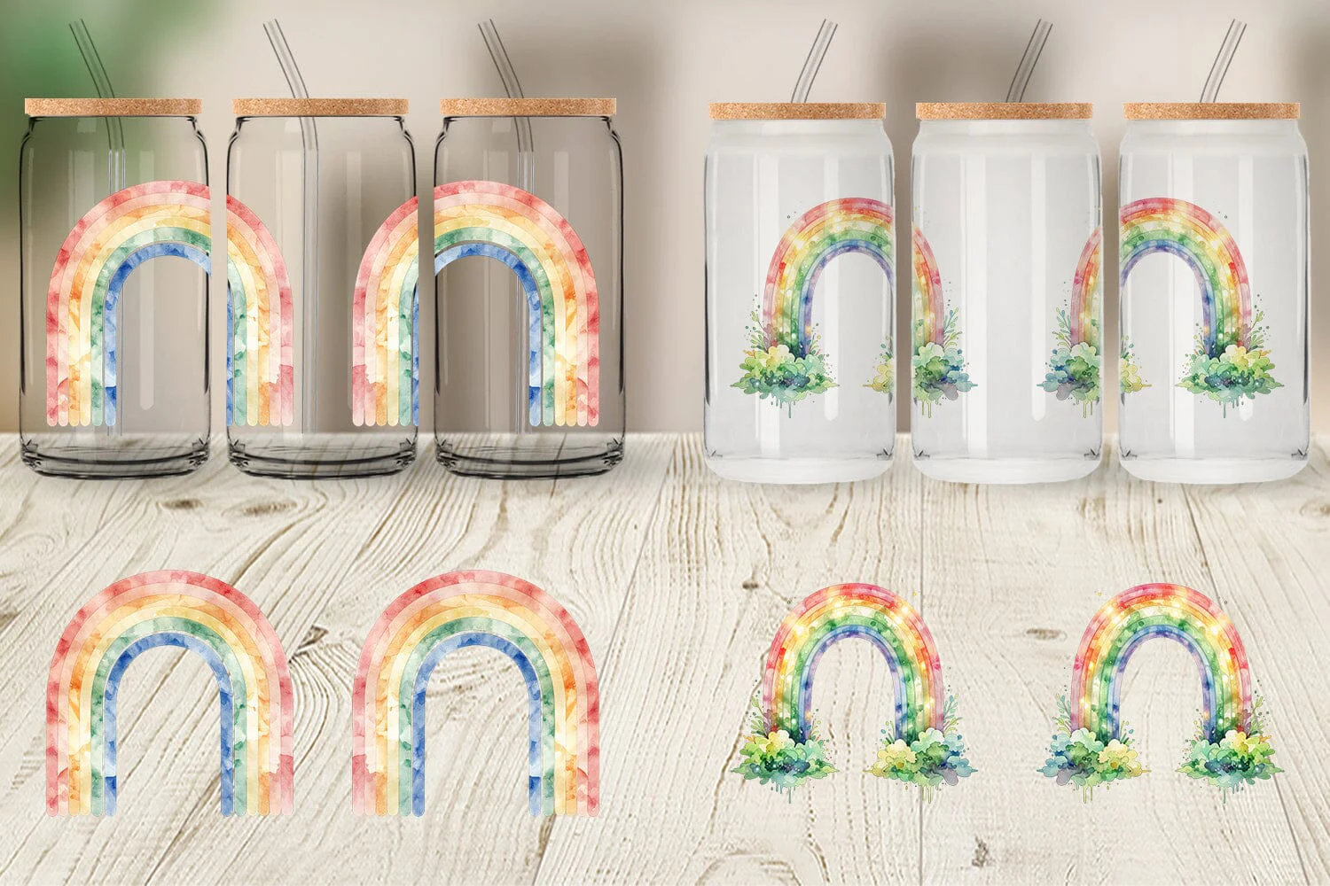 Glass Can Boho Rainbow Abstract - Image 3