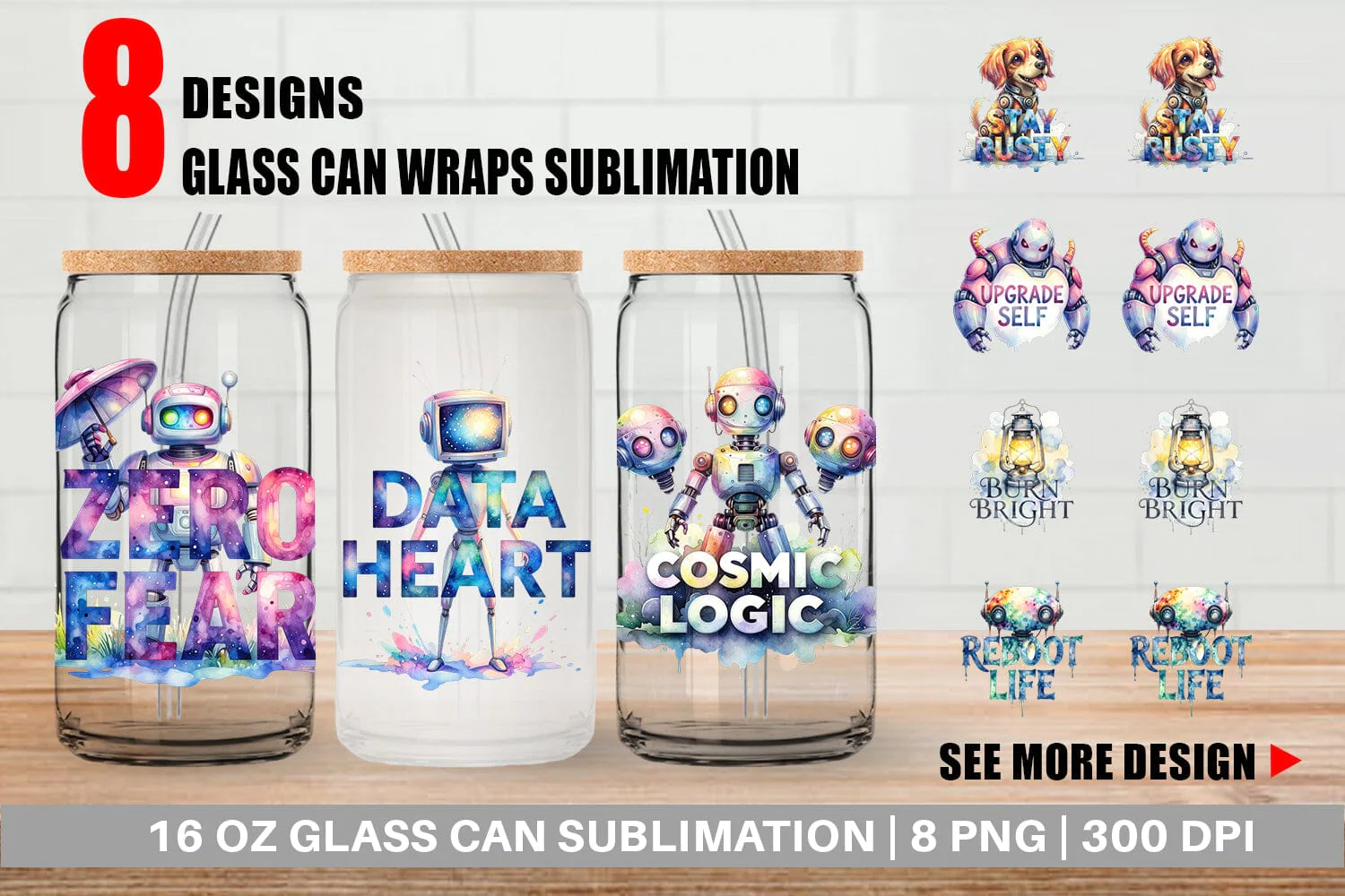 Glass Can Cute Vintage Robot Quotes