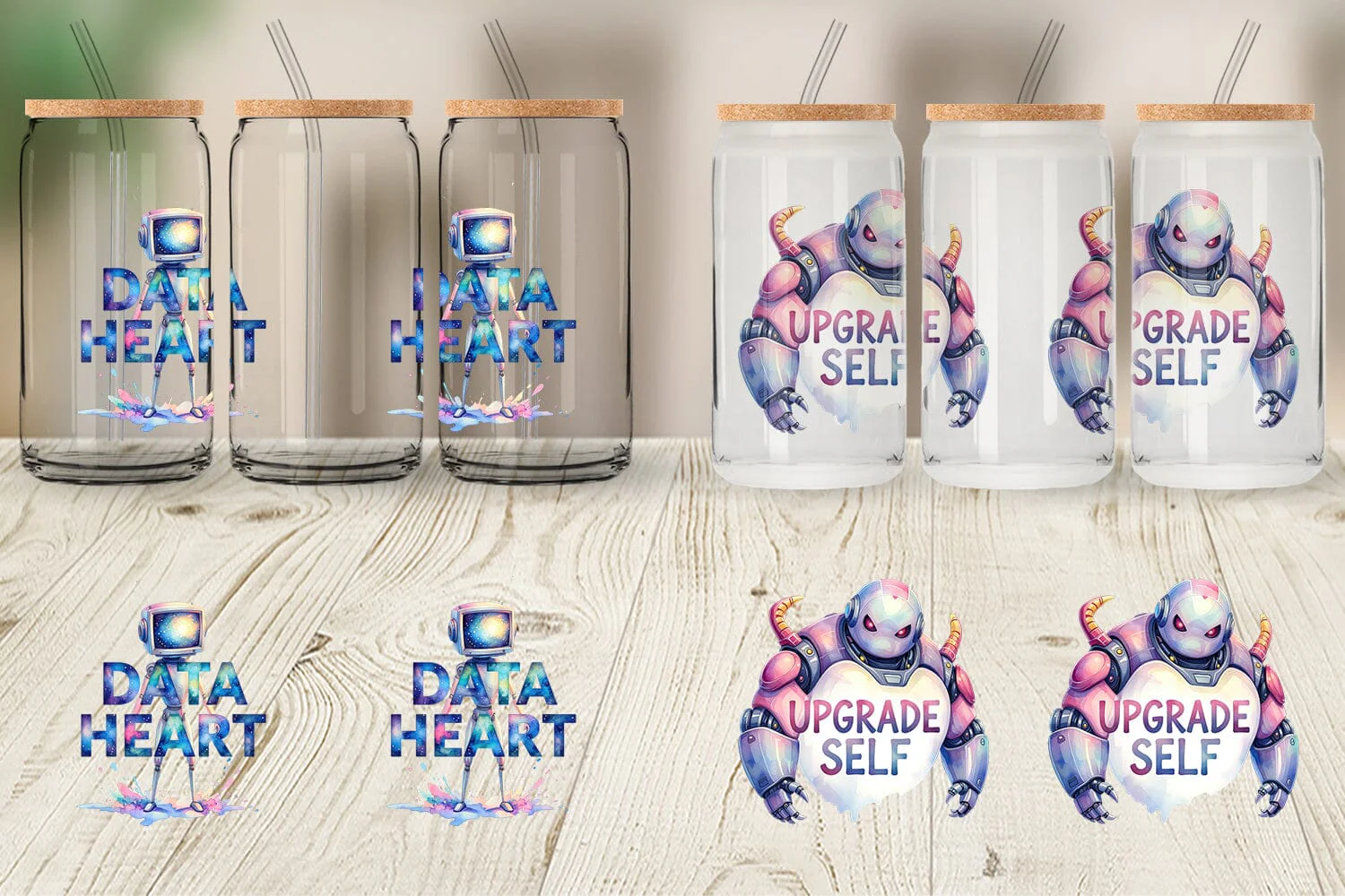 Glass Can Cute Vintage Robot Quotes - Image 2
