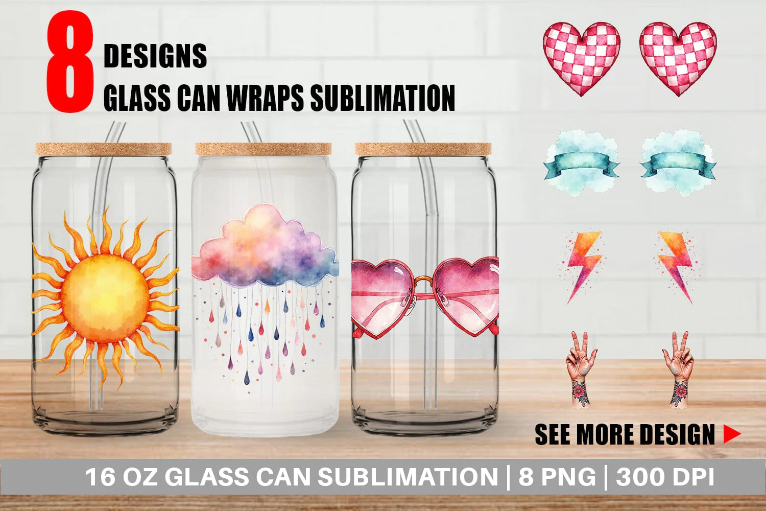 Glass Can Groovy Boho Mama