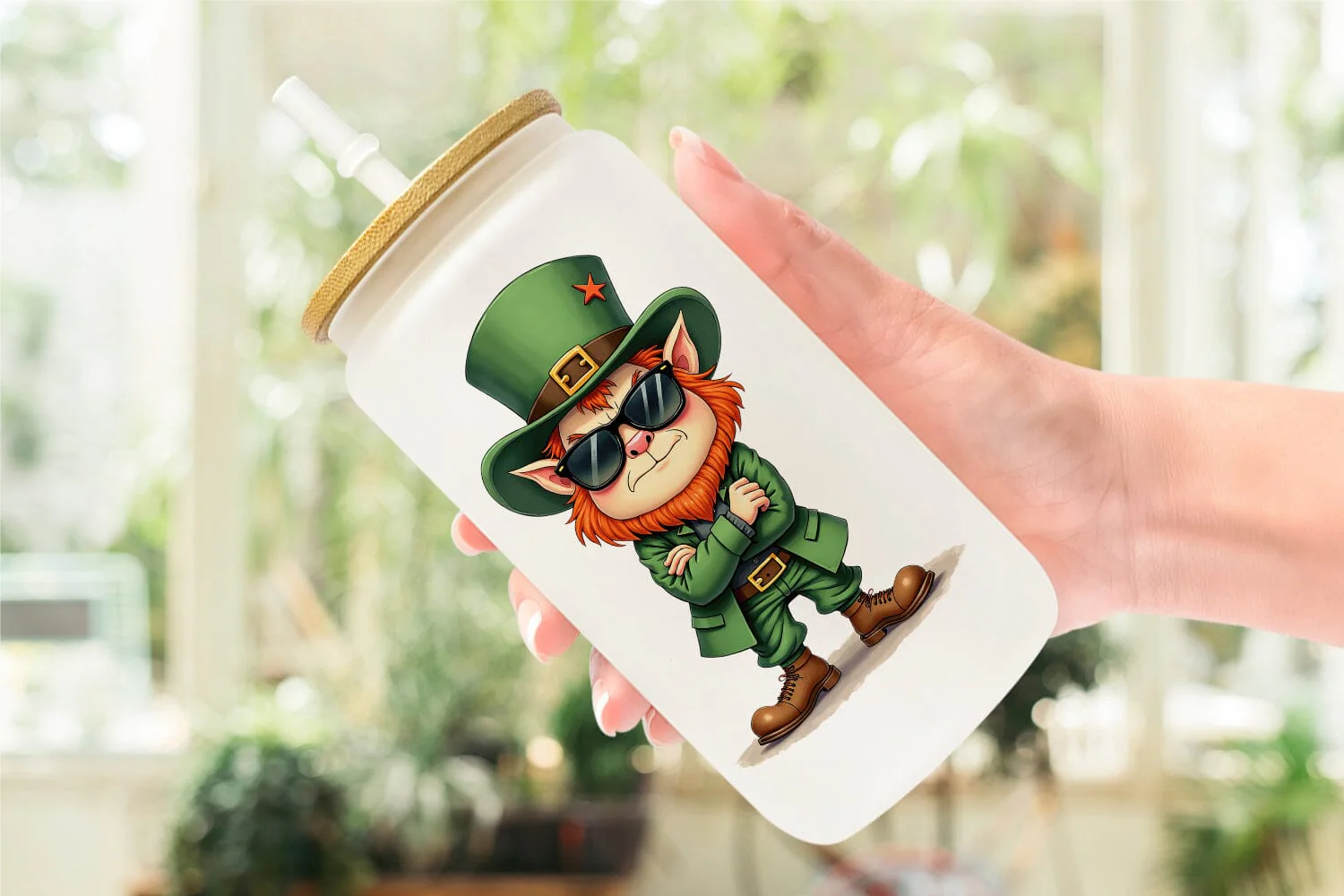 Glass Can Grumpy Retro Leprechaun - Image 6