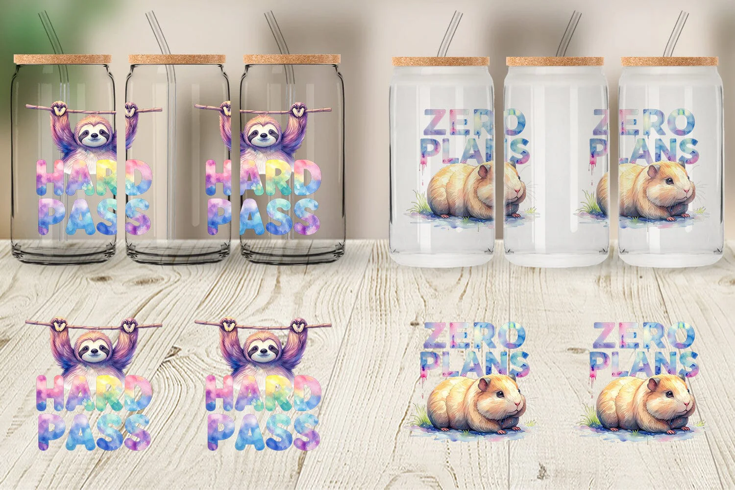 Glass Can Lazy Cute Animals - Image 5